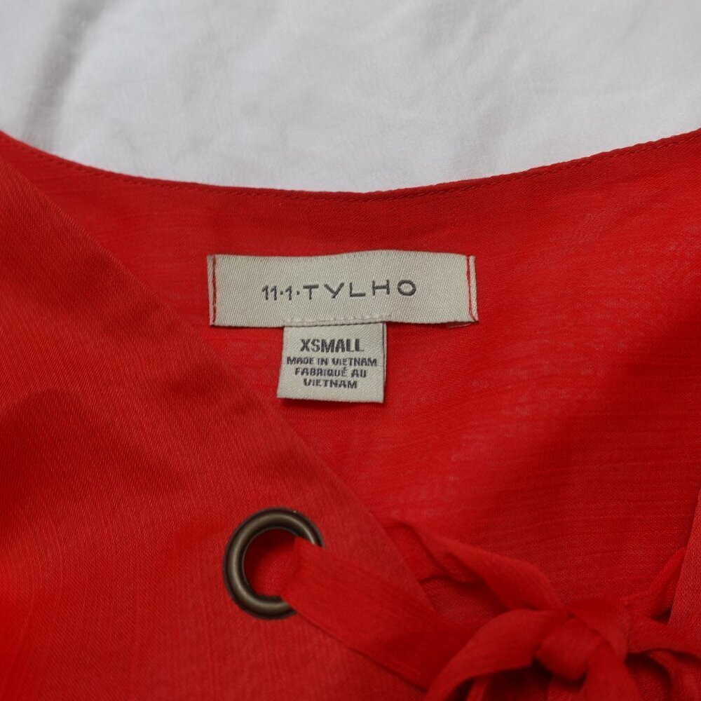 Anthropologie 11.1 Tyhlo Red tunic mini dress Women's size XS - Picture 6 of 10